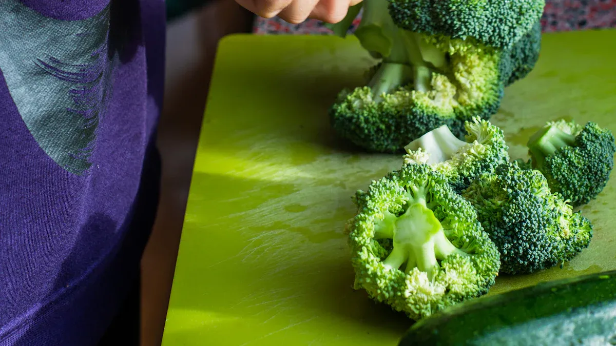 Prep Broccoli Leaves