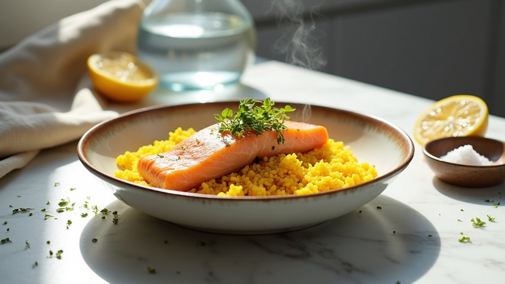 comforting poached salmon dish