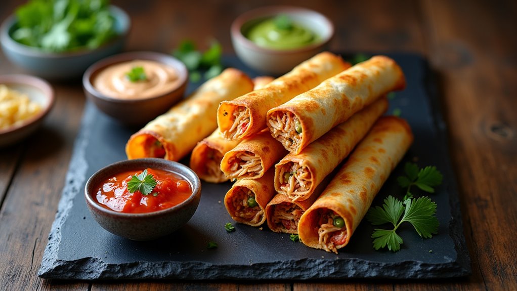 crispy baked taquitos platter